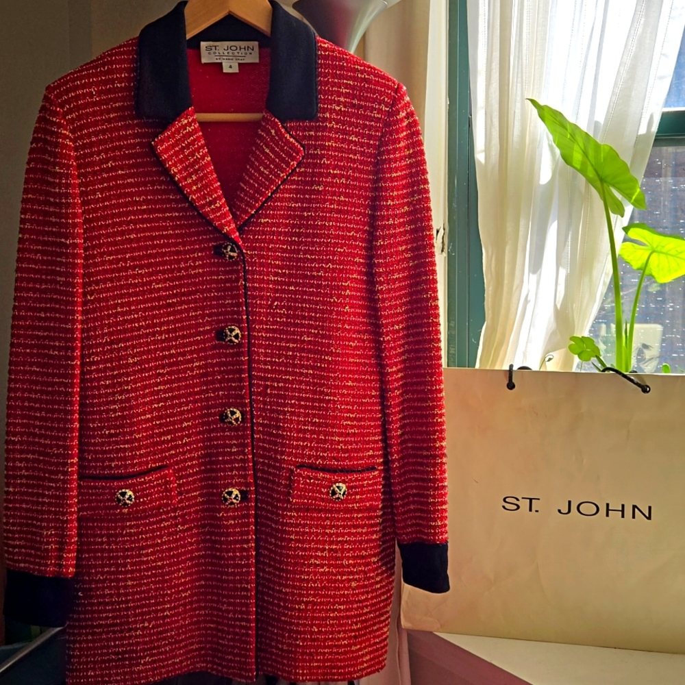 Saint John by Marie Gray knit red  Jacket